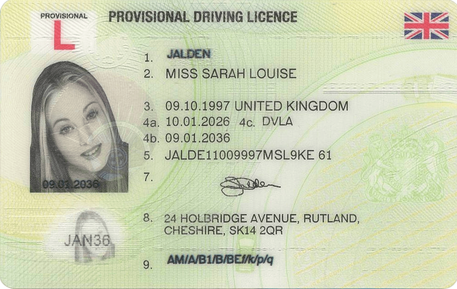 Fake UK Provisional Licence - Novelty ID Card